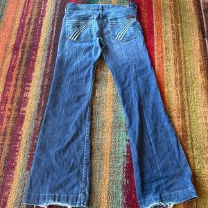 7 For All Mankind Blue Flare Wide Leg Jeans